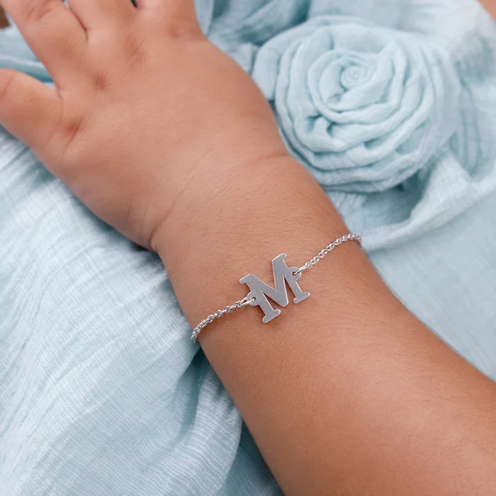 Silver Personalised Initial Kids Bracelet (0 - 2 Years) - Image 3