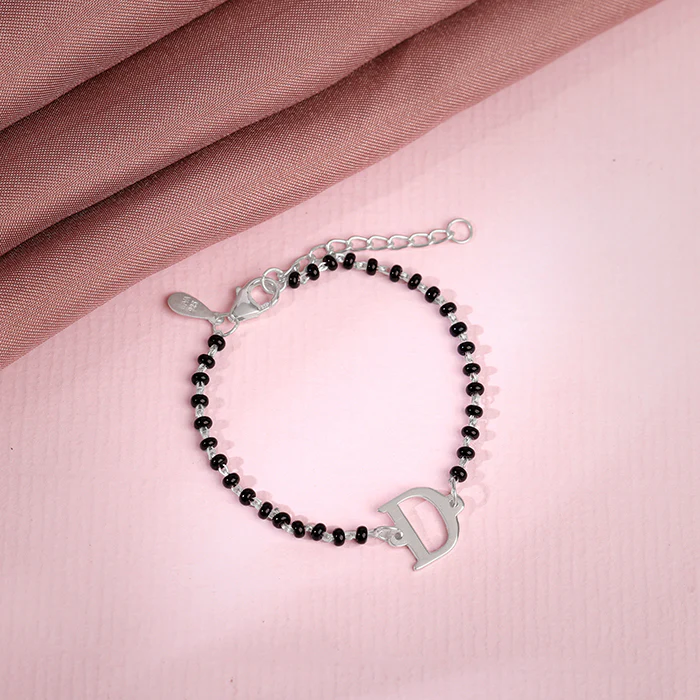 Silver Personalised Initial Nazariya Kids Bracelet (2 - 8 Years) - Image 2