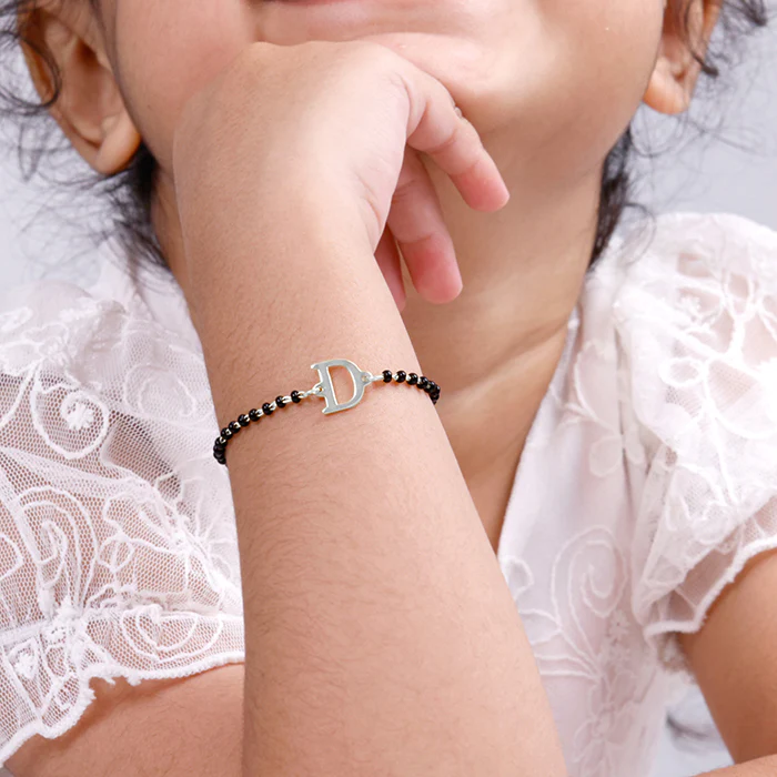 Silver Personalised Initial Nazariya Kids Bracelet (2 - 8 Years) - Image 3
