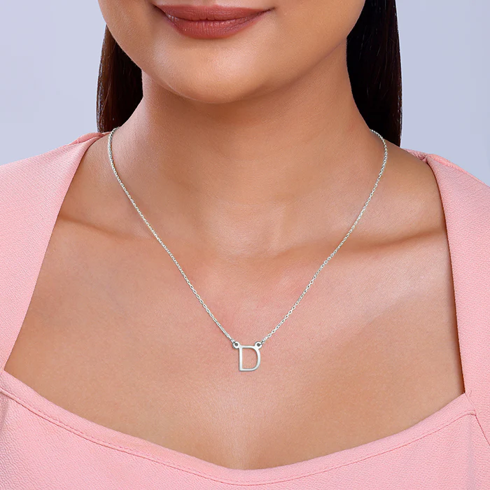Silver Personalised Initial Necklace - Image 3