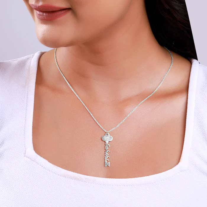 Silver Personalised Key Pendant - Image 3