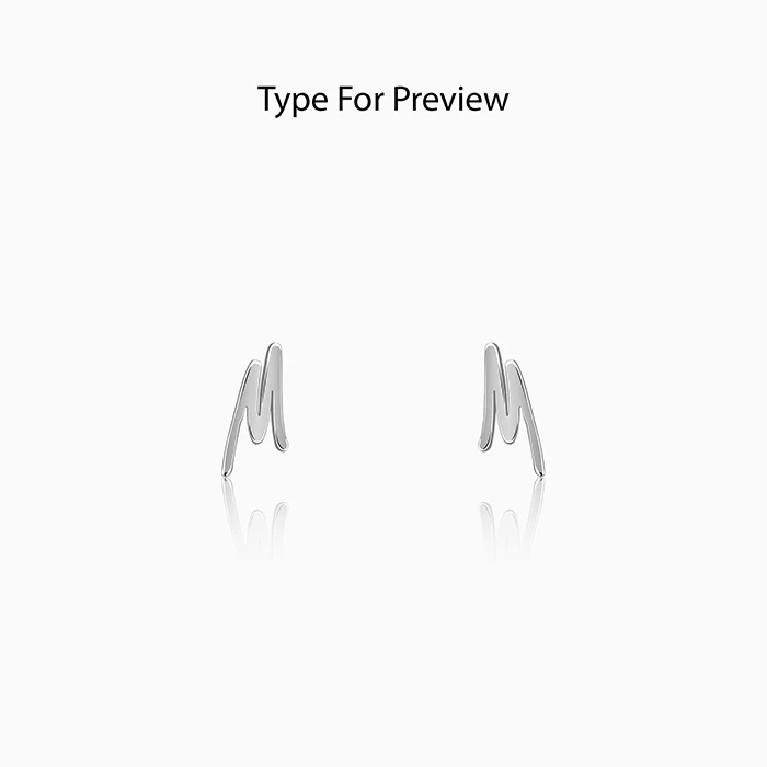 Silver Personalised Letter Stud Earrings
