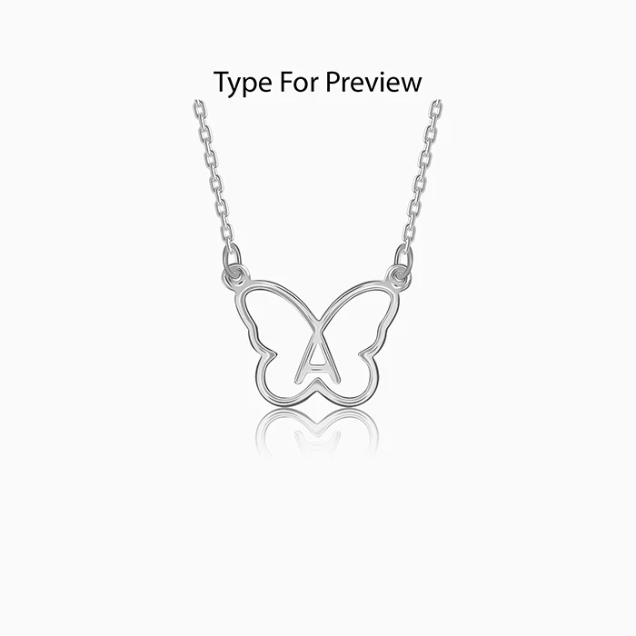 Silver Personalised Like a Butterfly Necklace