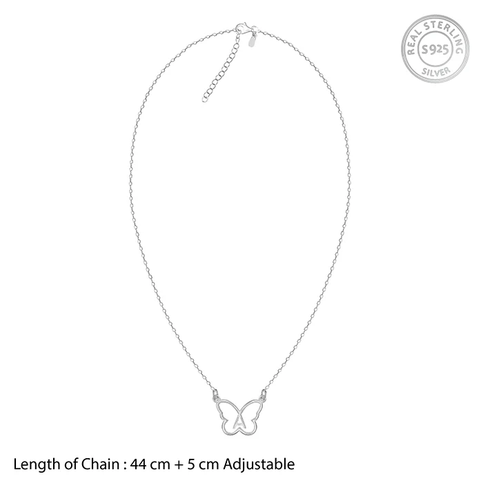 Silver Personalised Like a Butterfly Necklace - Image 5