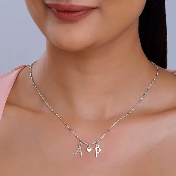 Silver Personalised Love Initials Necklace - Image 3