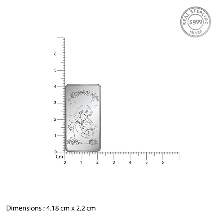 Silver Personalised Mother's day Bar - 10g - Image 5