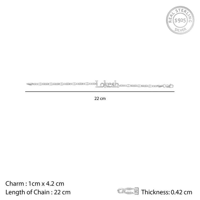 Silver Personalised Name Bracelet For Him - Image 4