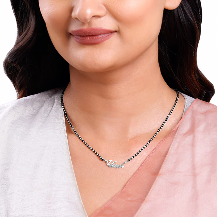 Silver Personalised Name Mangalsutra - Image 3