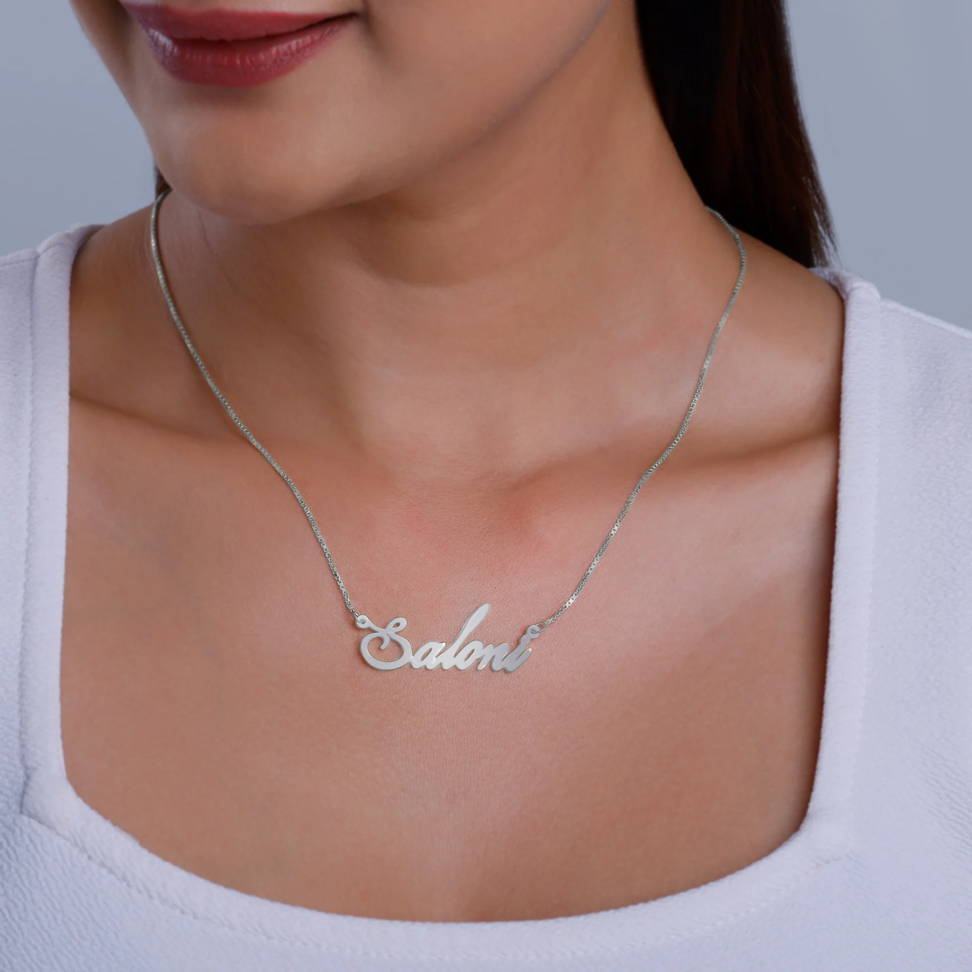 Silver Personalised Eternal Necklace - Image 4