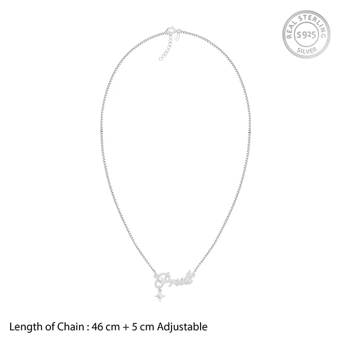 Silver Personalised Name Star Charm Necklace - Image 5
