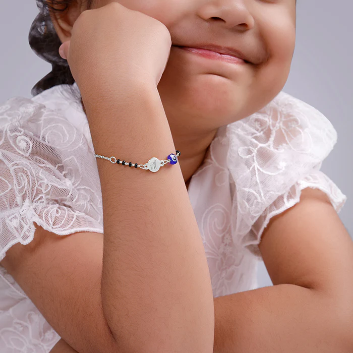 Silver Personalised Nazariya Kids Bracelet (2 - 8 Years) - Image 3