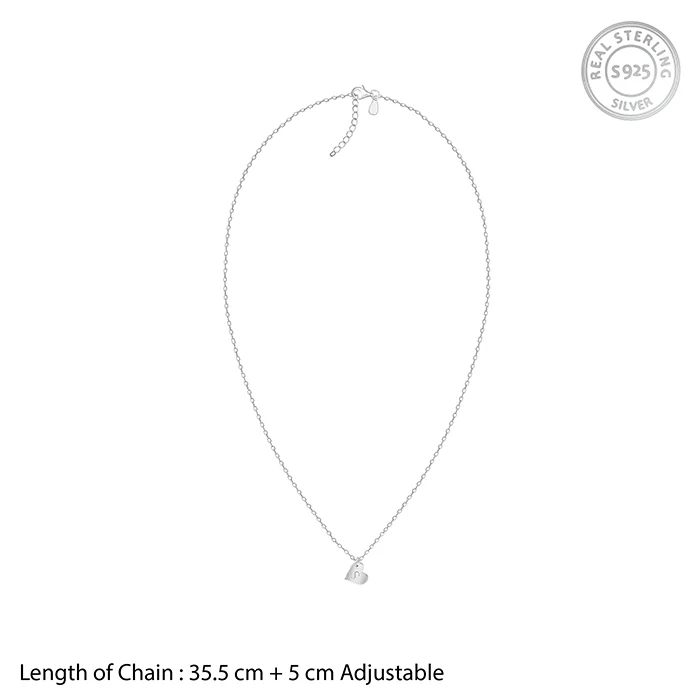 Silver Personalised Shy Heart Pendant - Image 9