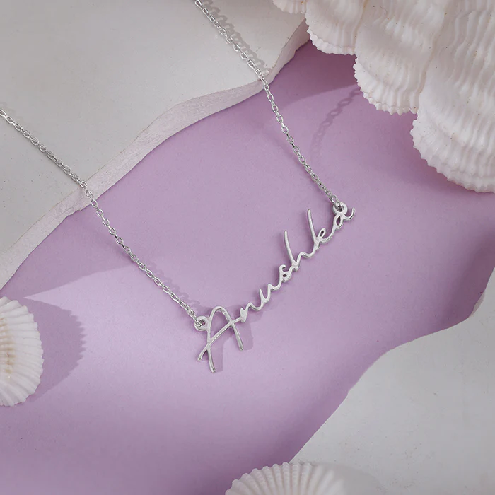 Silver Personalised Signature Name Necklace - Image 3