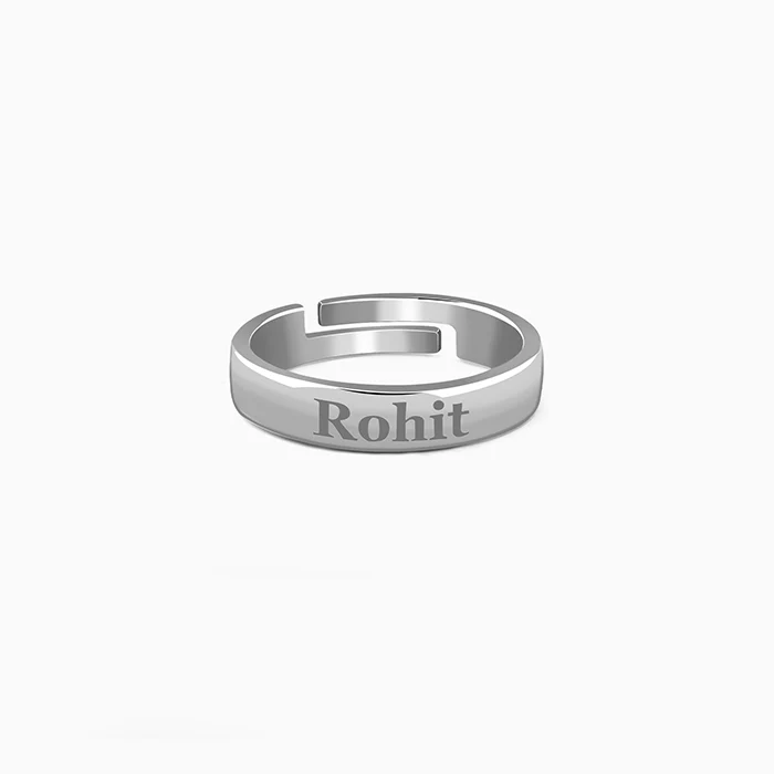 Silver Personalised Signature Ring For him - Image 2