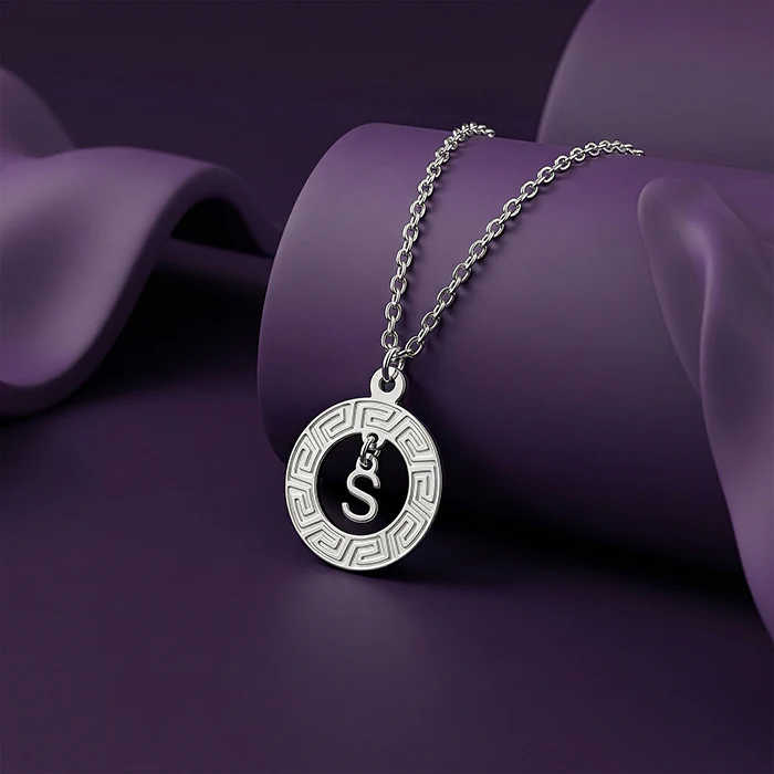 Silver  Personalised The Letter Initial Necklace - Image 3