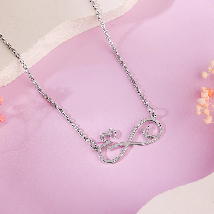 Silver Personalised To Infinity Necklace - Image 3