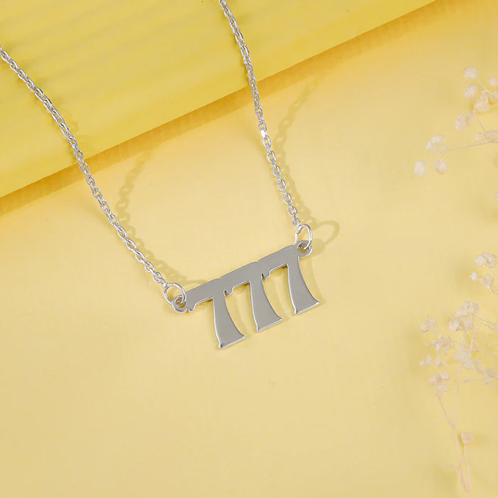 Silver Personalised Triple Numeric Necklace - Image 3