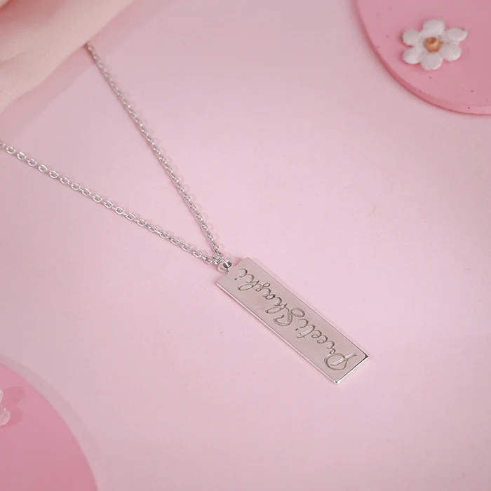 Silver Personalised Two-Name Bar Pendant - Image 3