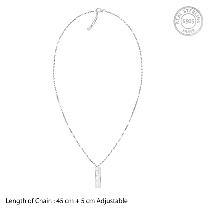 Silver Personalised Two-Name Bar Pendant - Image 8