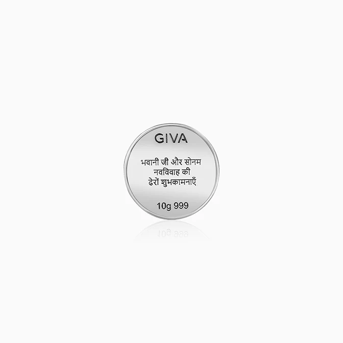 Silver Personalised Vinayak Coin in Hindi - Image 3