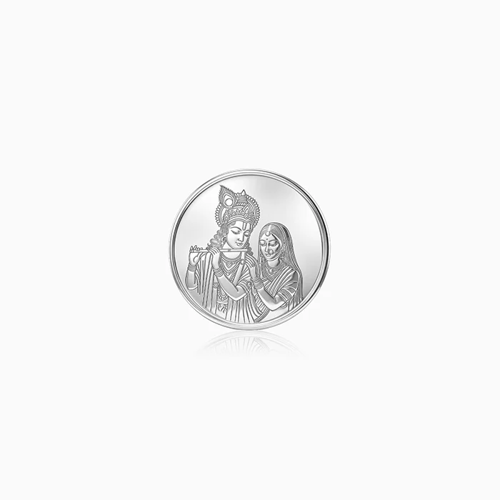 Silver Personalized Radha Krishna Coin - 10g - Image 2