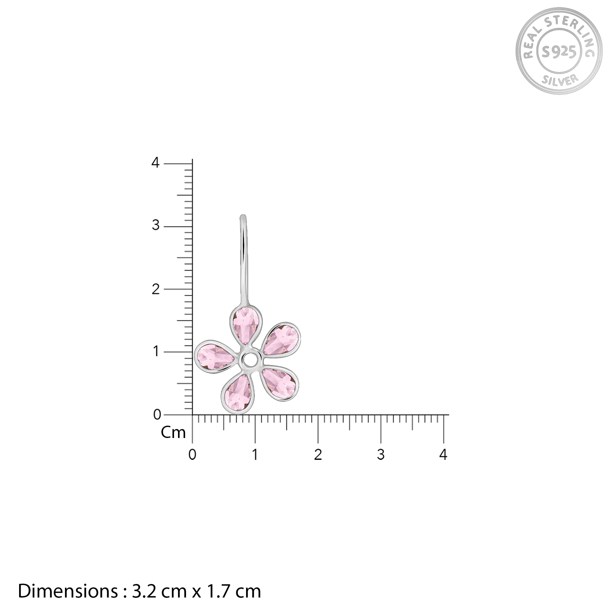 Silver Pink Dahlia Earrings - Image 5
