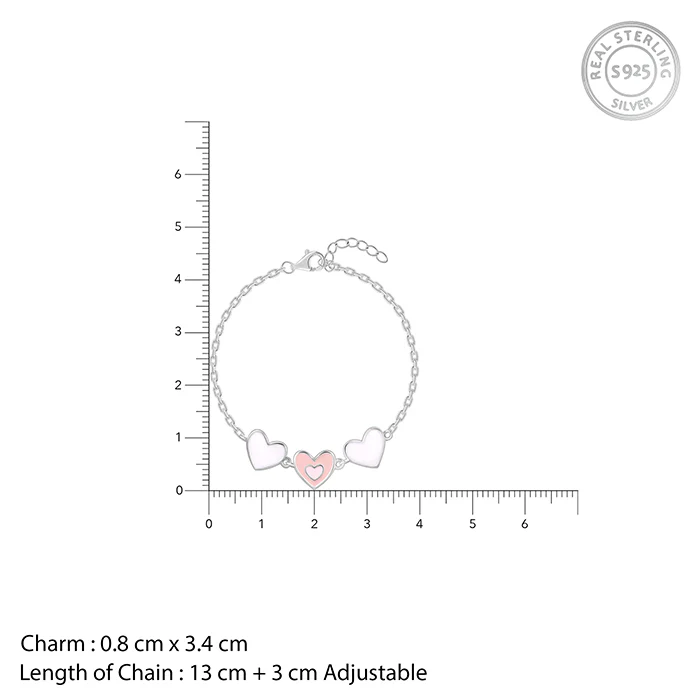 Silver Pookie Hearts Kids Bracelet (2 - 8 Years) - Image 4