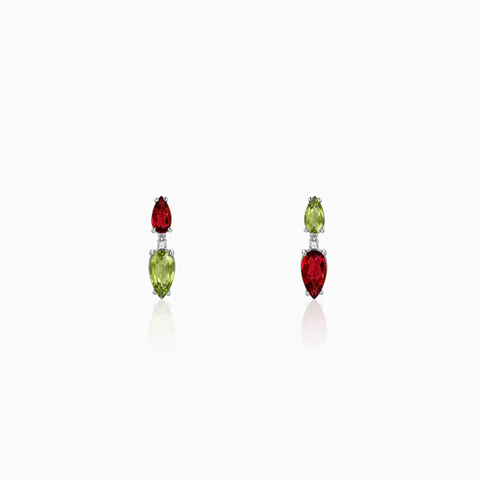 Silver Prismatic Echo Drop Earrings