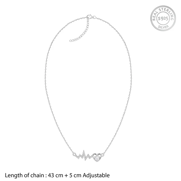 Silver Pulse of Love Necklace - Image 5