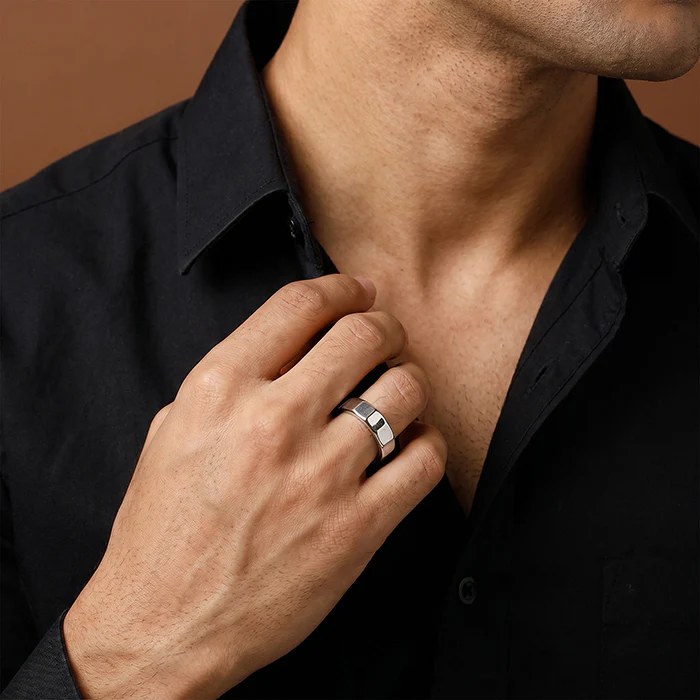 Silver Pure Force Hammered Ring For Him (Size 20) - Image 3