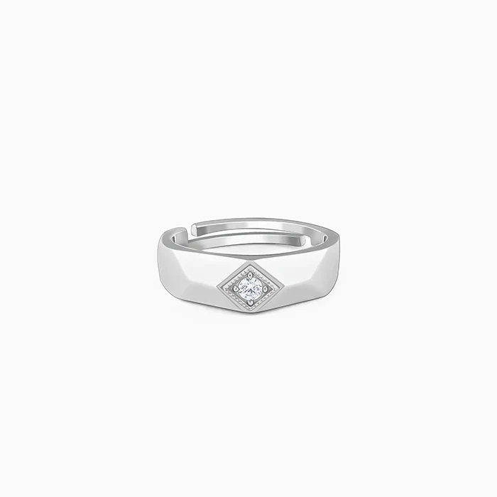 Silver Racy Rugged Ring For Him