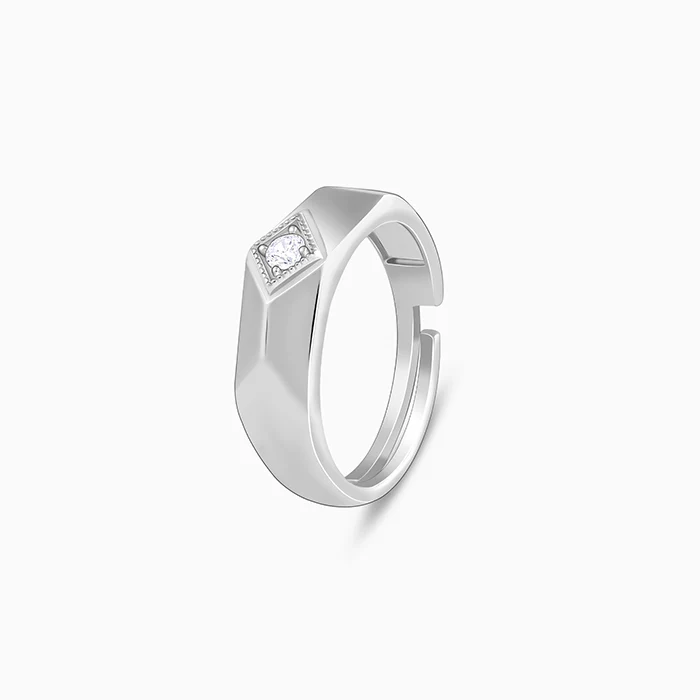 Silver Racy Rugged Ring For Him - Image 4
