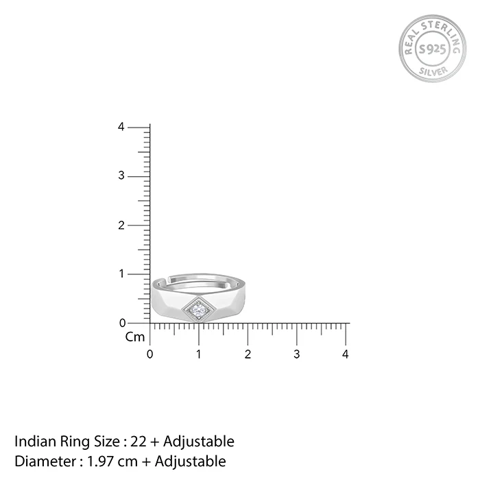 Silver Racy Rugged Ring For Him - Image 5