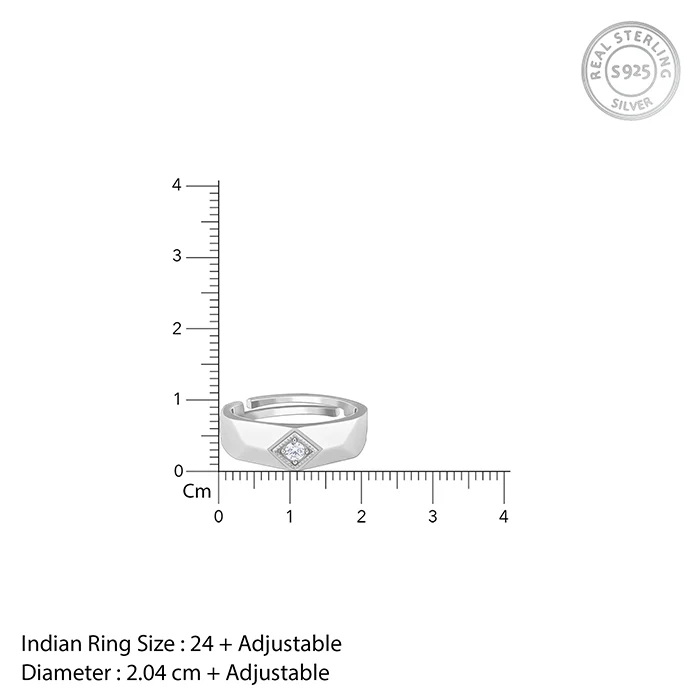 Silver Racy Rugged Ring For Him - Image 6