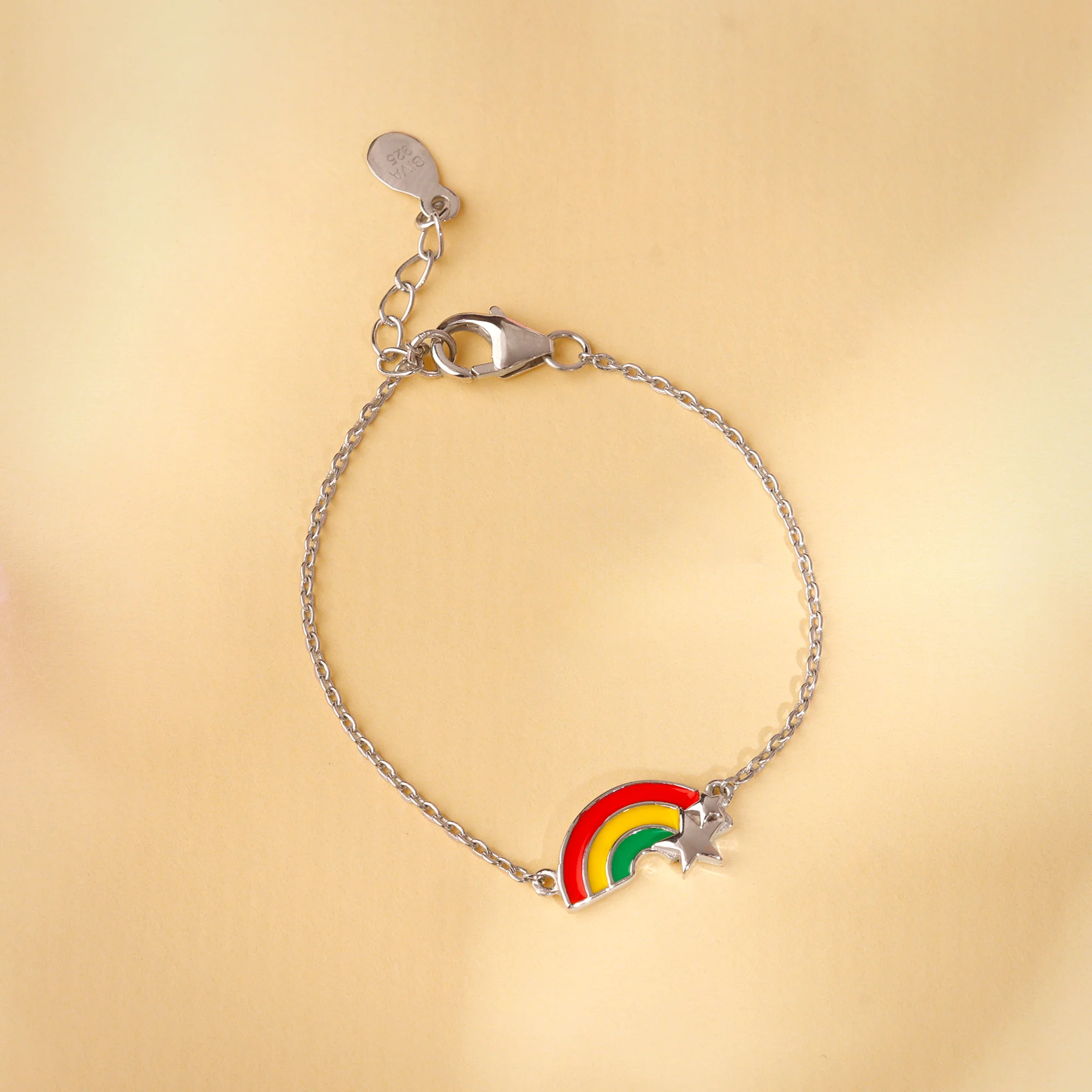 Silver Rainbow Hug Kids Bracelet (2 - 8 years) - Image 2