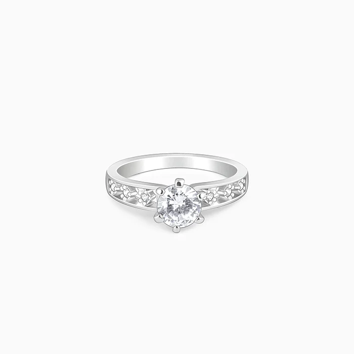 Silver Refined Solitaire Ring - Image 4