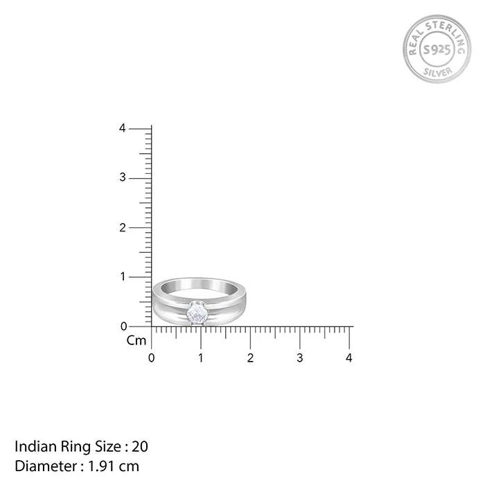 Silver Regal Grid Ring For Him - Image 6