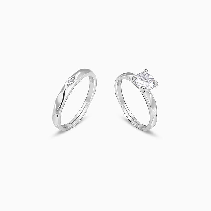 Silver Rhomb Couple Band - Image 4