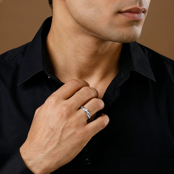 Silver Rhombus Ring For Him (Size 20) - Image 3