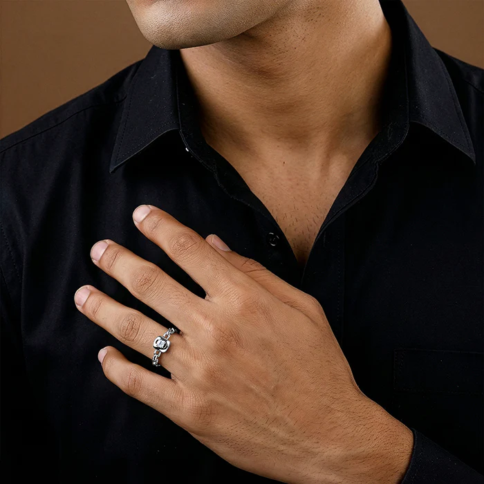 Silver Ridgeline Ring For Him - Image 3
