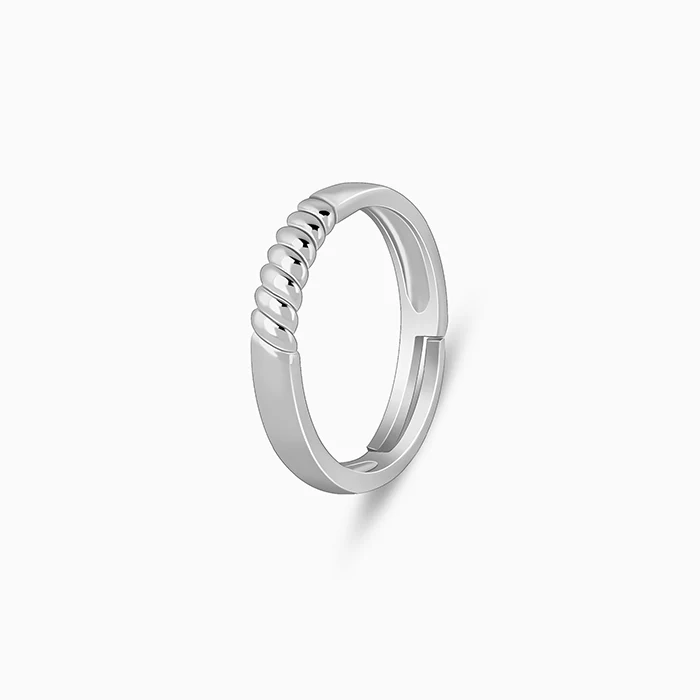 Silver Rope Ring for Him - Image 4
