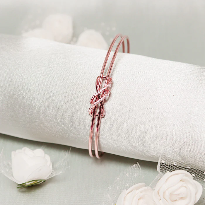 Silver Rose Gold Dual Entangle Bracelet - Image 3
