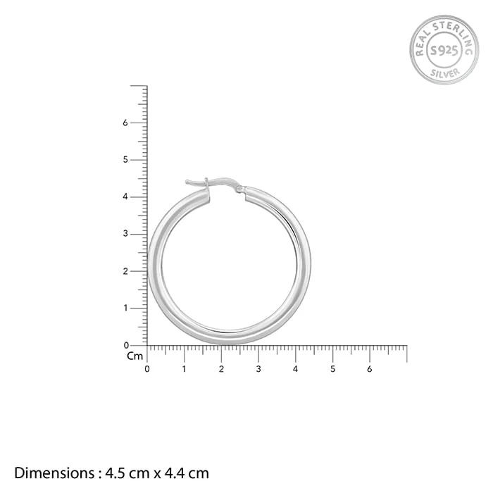 Silver Round Hoop Earring - Image 5