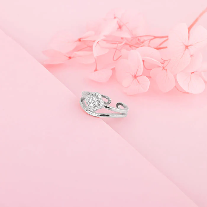 Silver Rounded Rhombus Ring - Image 2