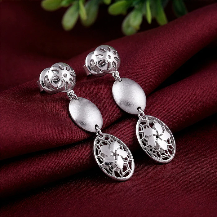 Silver Serena Drop Earrings - Image 2