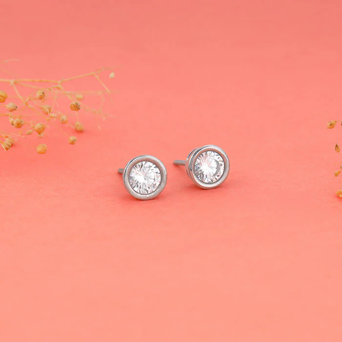 Silver Shine Zircon Earrings - Image 2