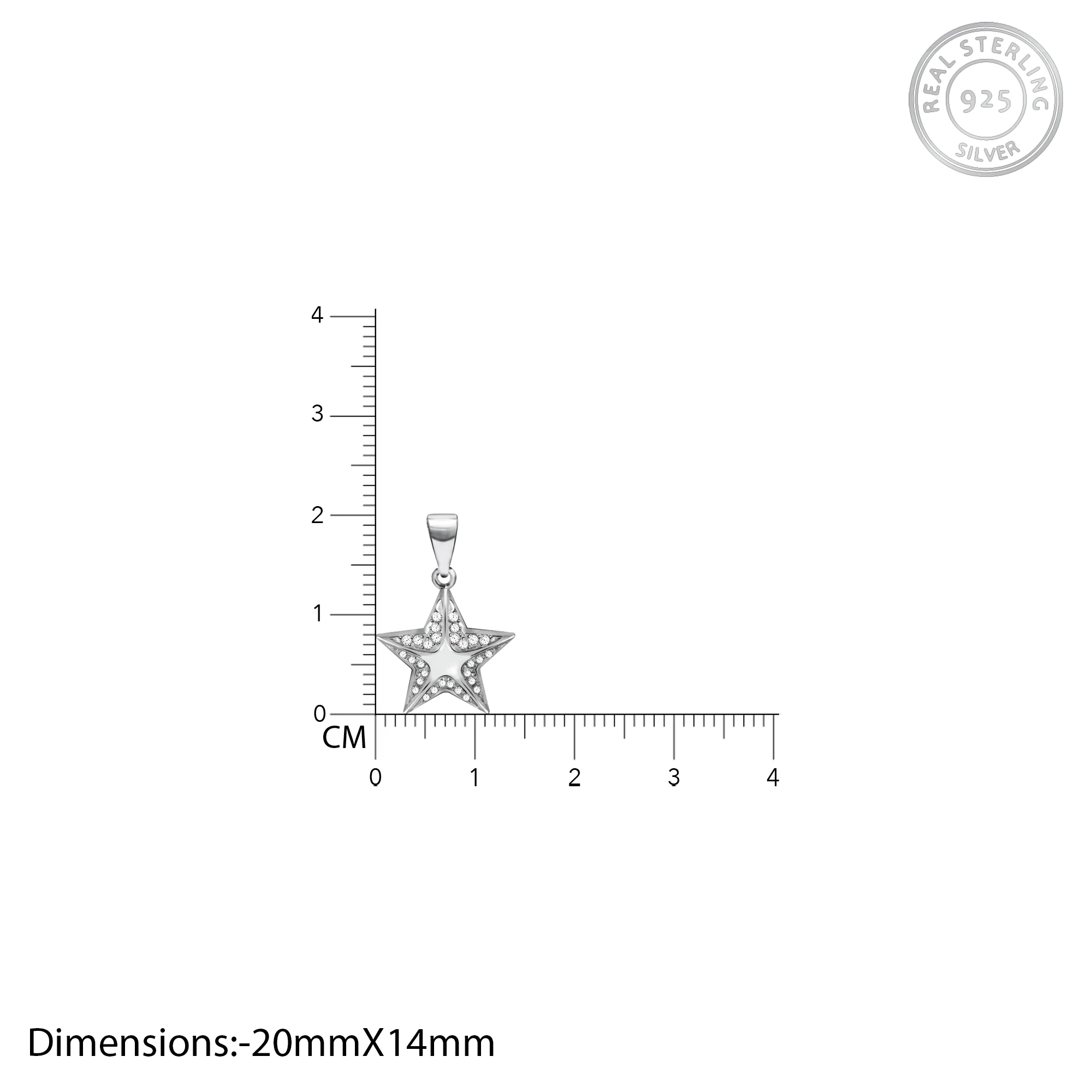 Silver Shining Star Pendant with Link Chain - Image 4