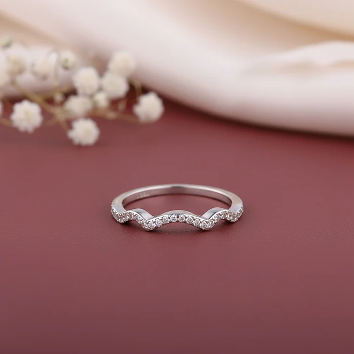 Silver Shinning Wave Ring - Image 2