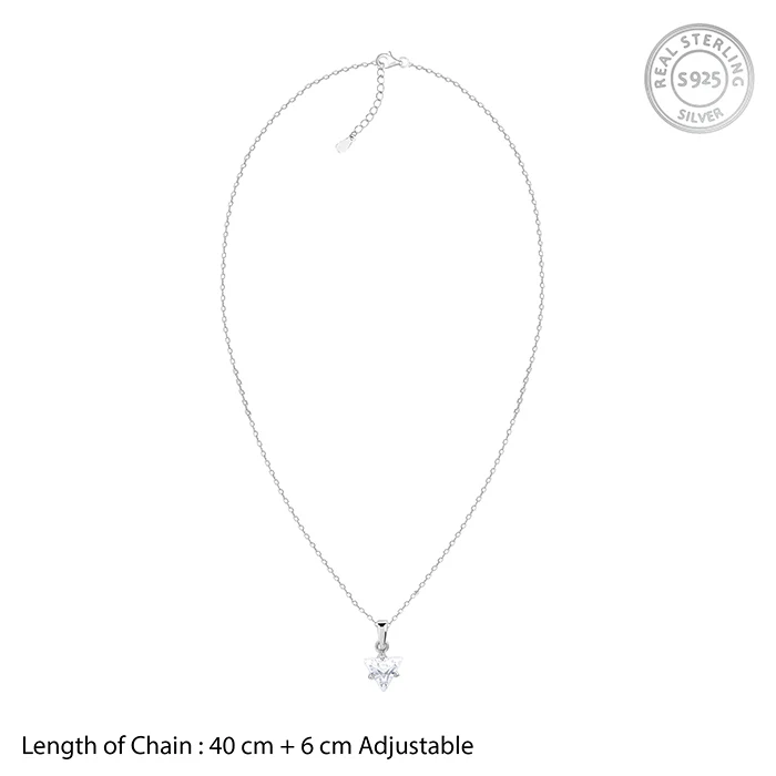 Silver Shiny Triangle Pendant With Link Chain - Image 6