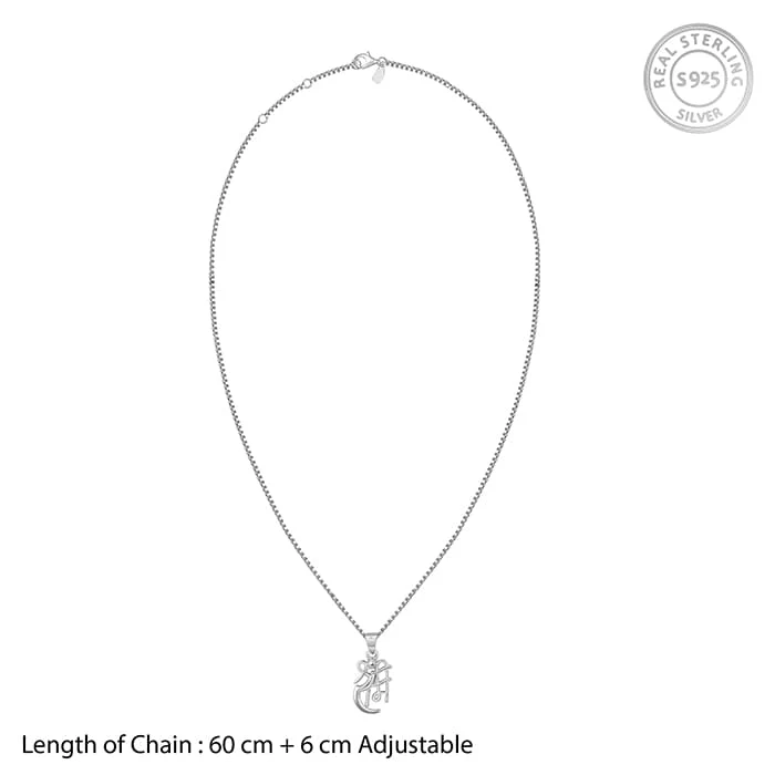 Silver Shree Ram Pendant with Link Chain For Him - Image 6